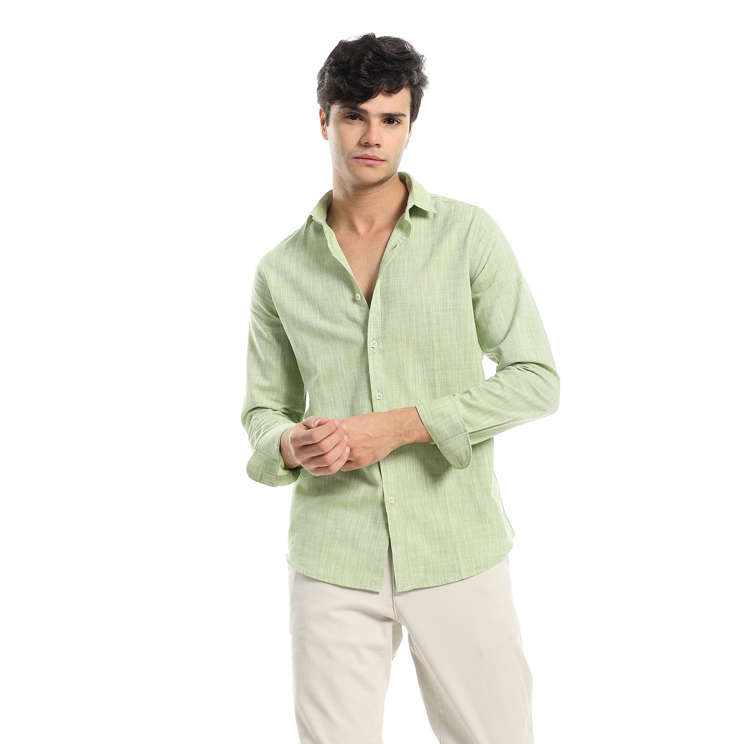 Plain Pure Linen Shirt – Lime Green - TIGHT STITCH