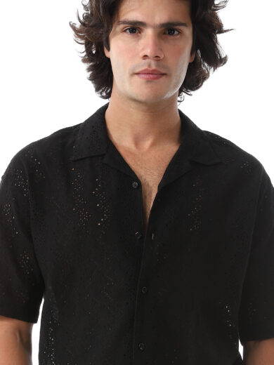 Linen Shirt - Black - Image 3