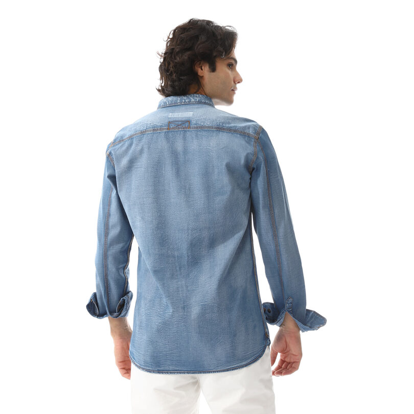 Handmade Denim Shirt - Sky Blue - Image 4