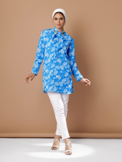Kraft Printed Blouse - Blue - Image 4