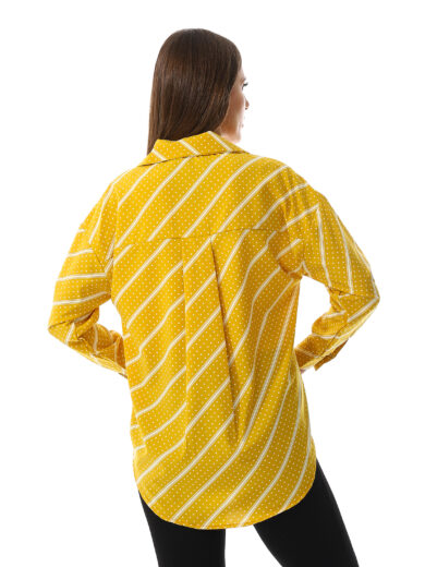 Soft printed blouse - Yellow - Image 3