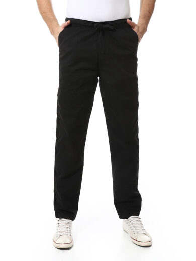 Gabardine Regular Fit Pants - Black