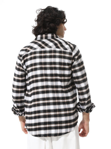 Checked Shirt  - Brown - Image 6
