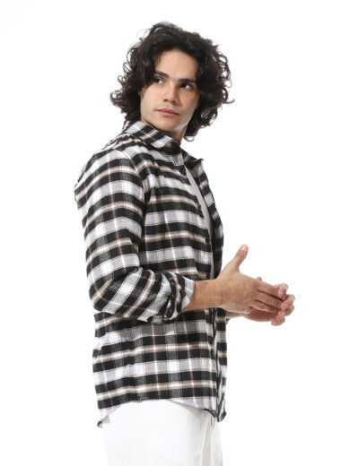 Checked Shirt  - Brown - Image 5