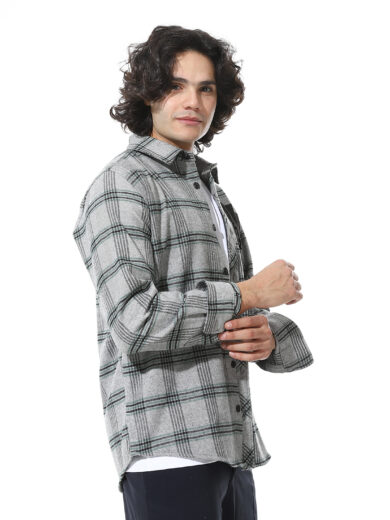Checked Shirt  - Grey * Olive - Image 5
