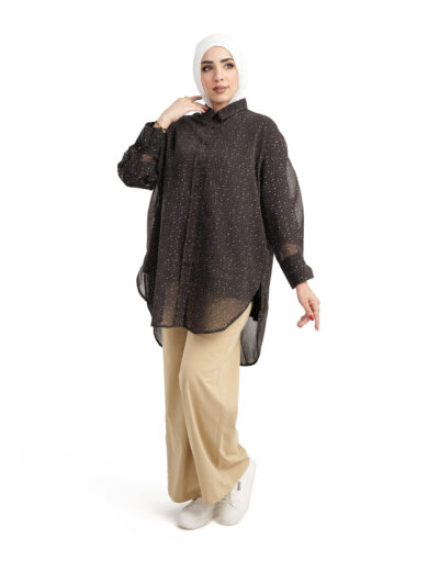 Chiffon Blouse-Brown - Image 3