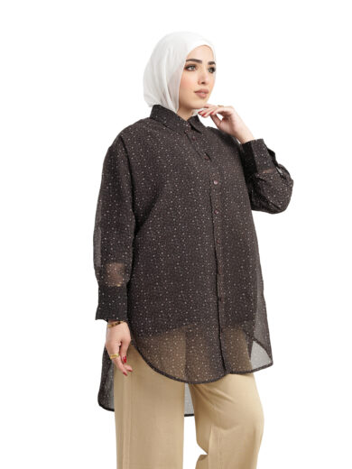 Chiffon Blouse-Brown - Image 4