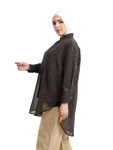 Chiffon Blouse-Brown - Image 6