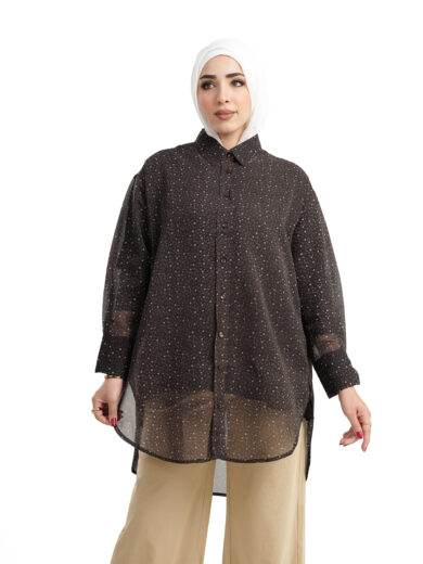 Chiffon Blouse-Brown - Image 7