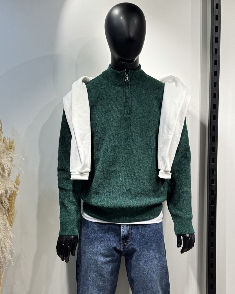 Half Zipper -Green - Image 3