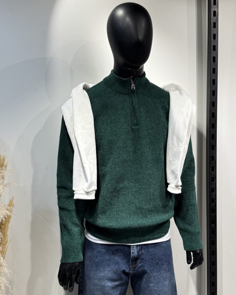 Half Zipper -Green - Image 4