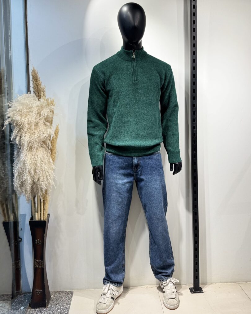 Half Zipper -Green - Image 2
