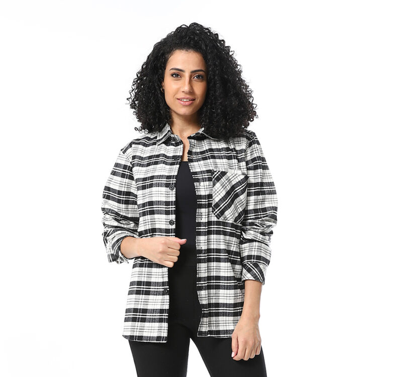 Shirt Jacket - White - Grey