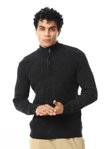 Half Zipper -Black - Image 3