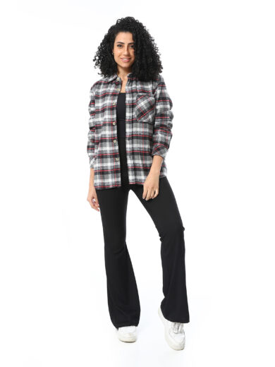 Shirt Jacket - Grey - Red - Image 3