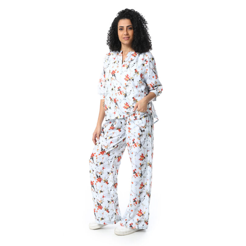 Printed viscose set - White