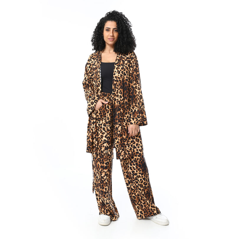 Tiger Cardigan Set - Brown