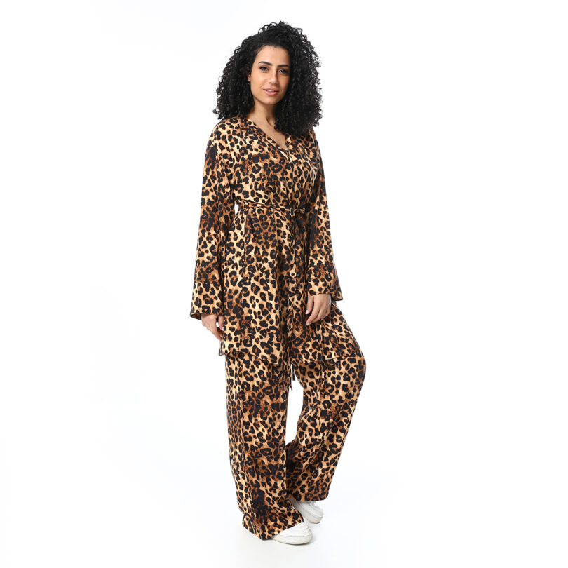 Tiger Cardigan Set - Brown - Image 3