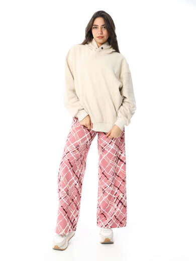 Mesh Printed Pant - Pink - Image 5