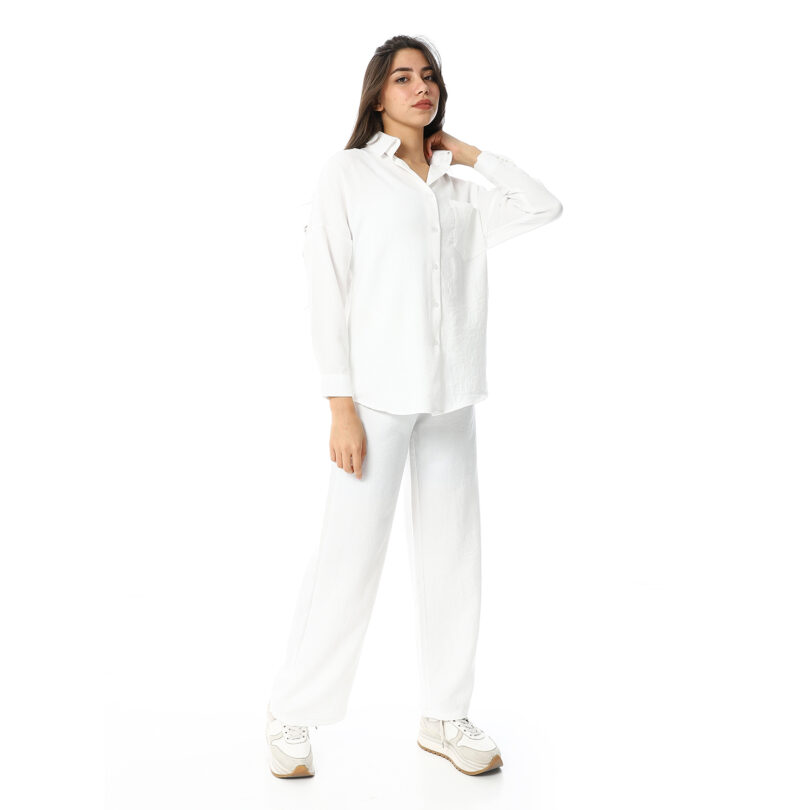 Linen Pants -White - Image 3