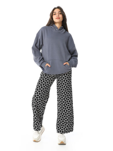 Mesh Printed Pant - Black - Image 5