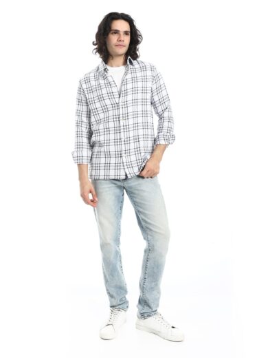 Shabika Checked Shirt -White - Image 2