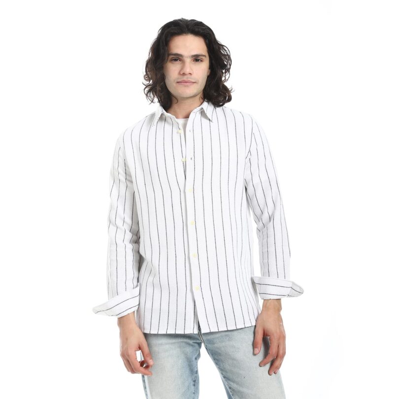Shabika Striped Shirt -White - Image 2