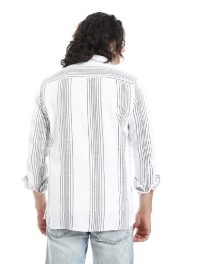 Shabika Striped  Shirt -White 2 - Image 3