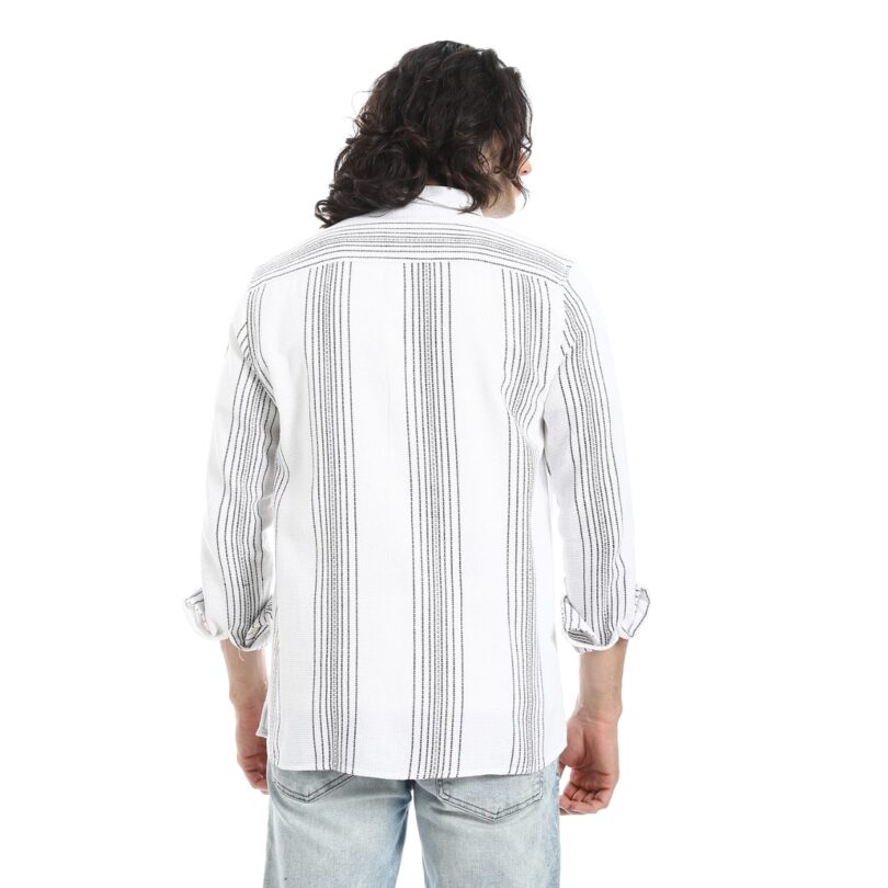 Shabika Striped  Shirt -White 2 - Image 3