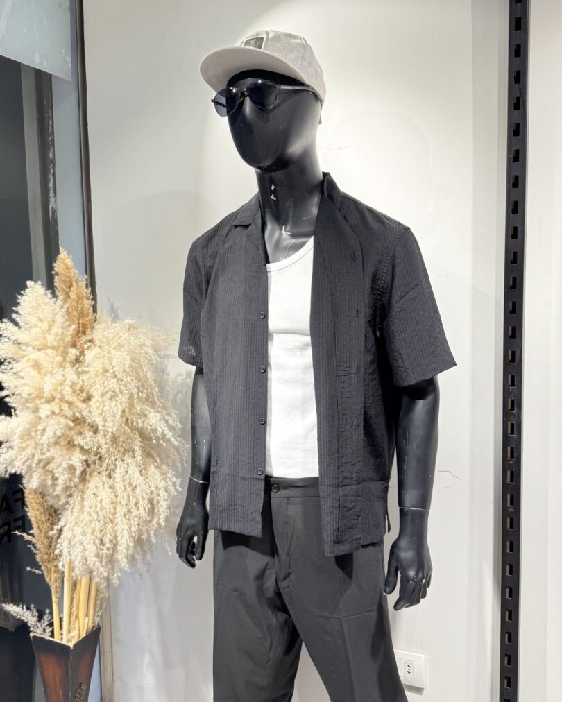Half Sleeve Shirt  -Black - Image 7
