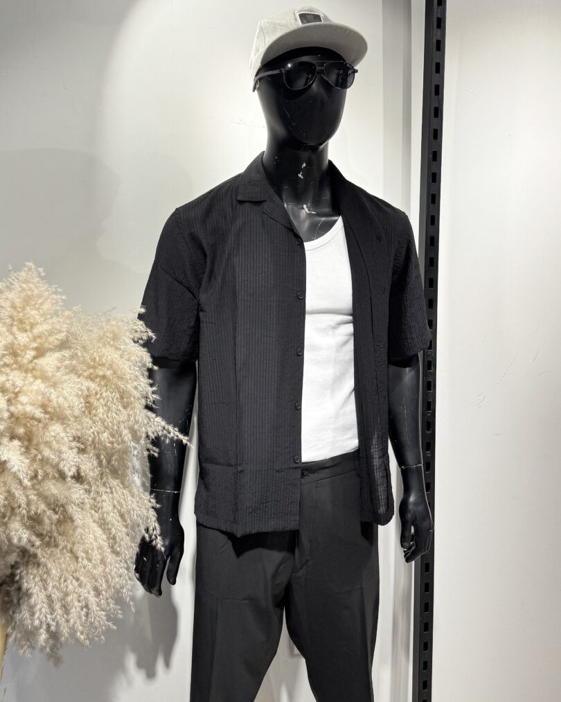Half Sleeve Shirt  -Black - Image 8