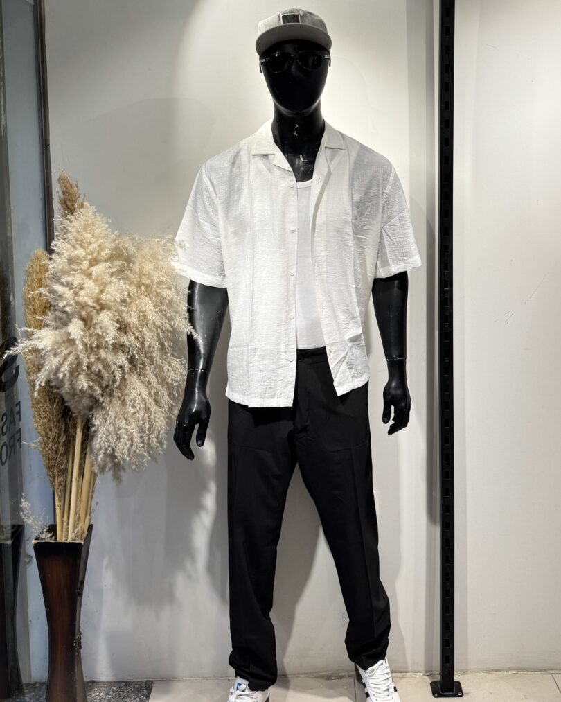 Half Sleeve Shirt  - White - Image 8