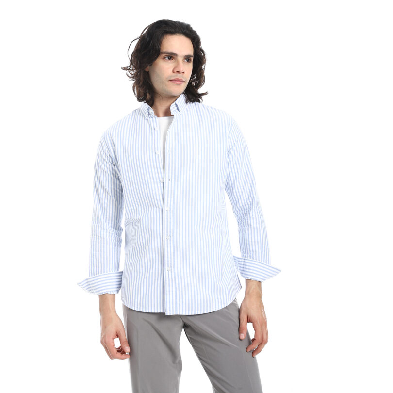 Striped Oxford Shirt -Sky Blue