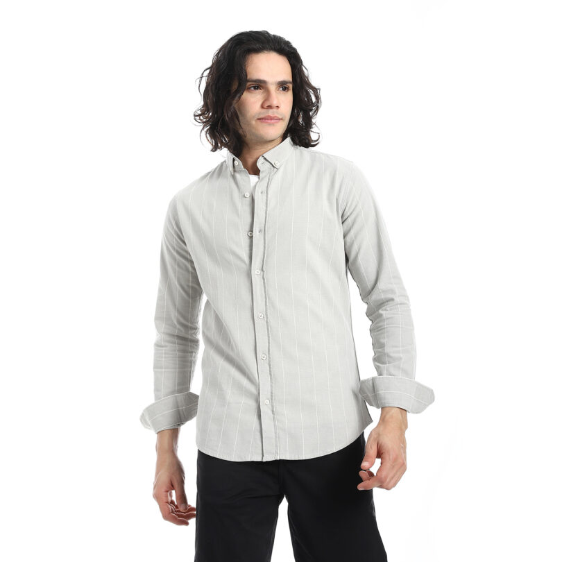 Plain Oxford Shirt-Grey