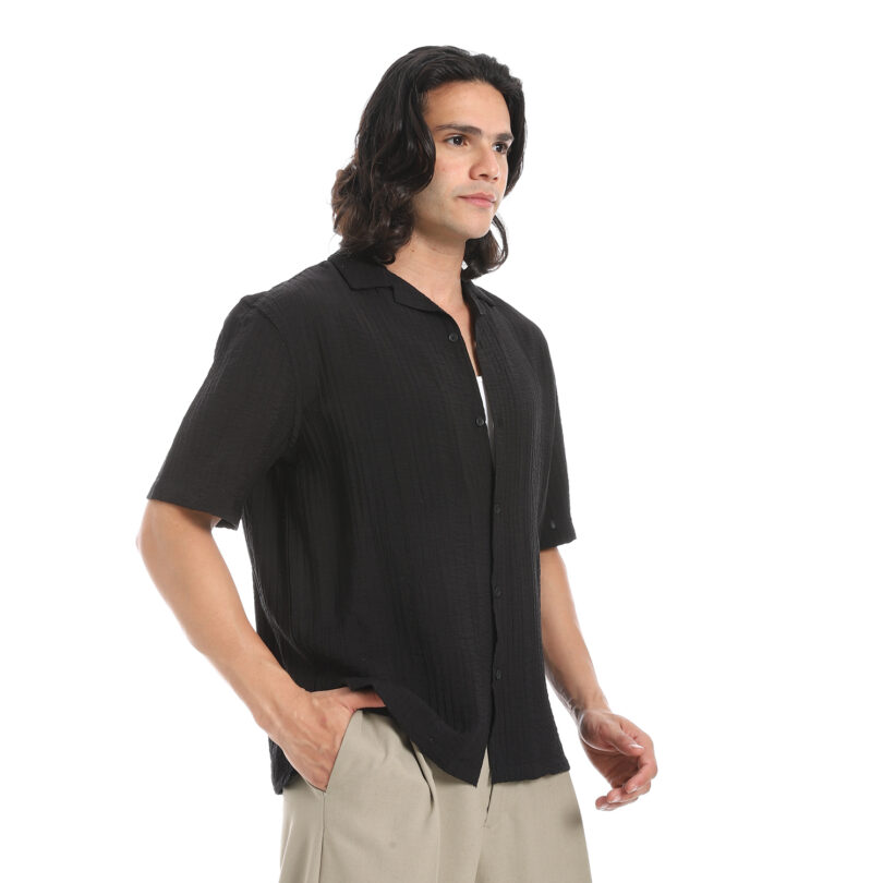Half Sleeve Shirt  -Black - Image 5