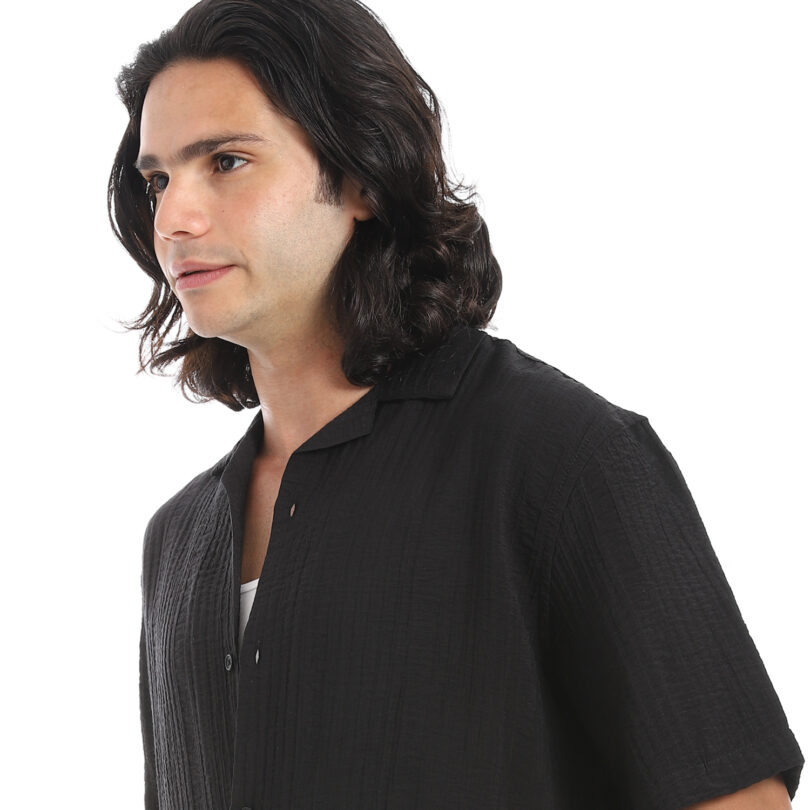 Half Sleeve Shirt  -Black - Image 3