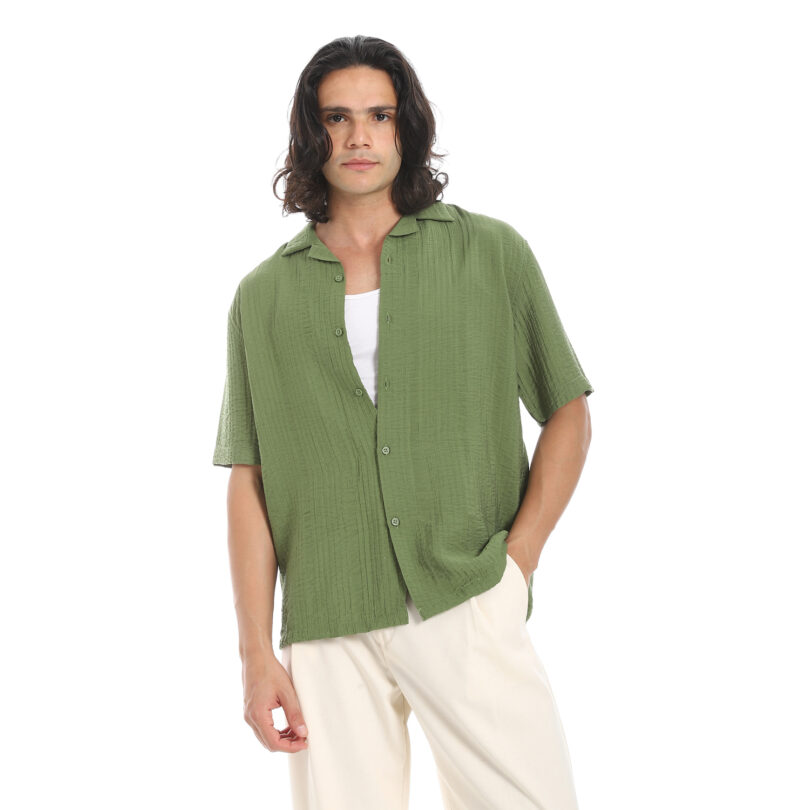 Half Sleeve Shirt  - Olive