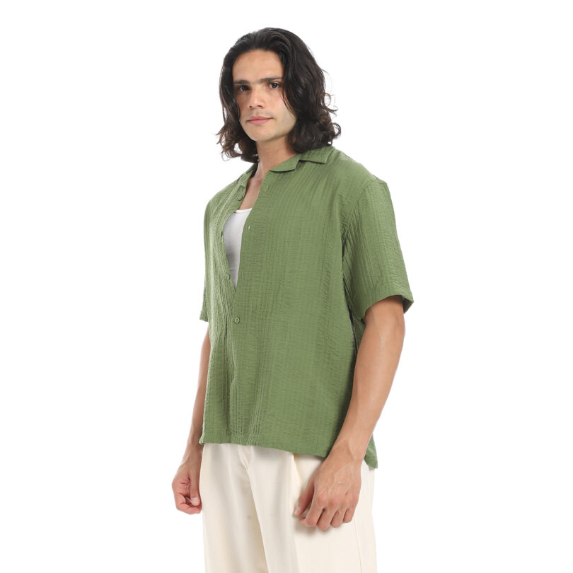 Half Sleeve Shirt  - Olive - Image 3