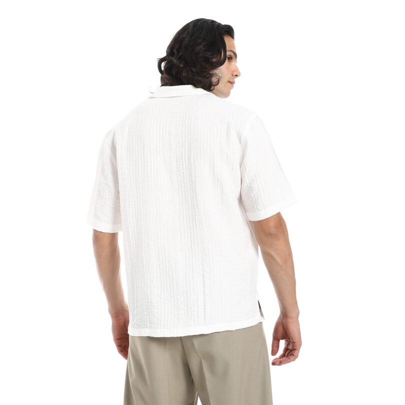 Half Sleeve Shirt- White - Image 4
