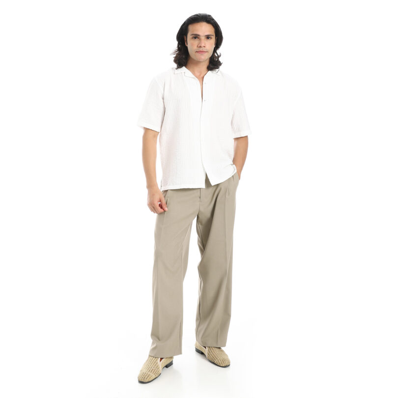 Half Sleeve Shirt- White - Image 2
