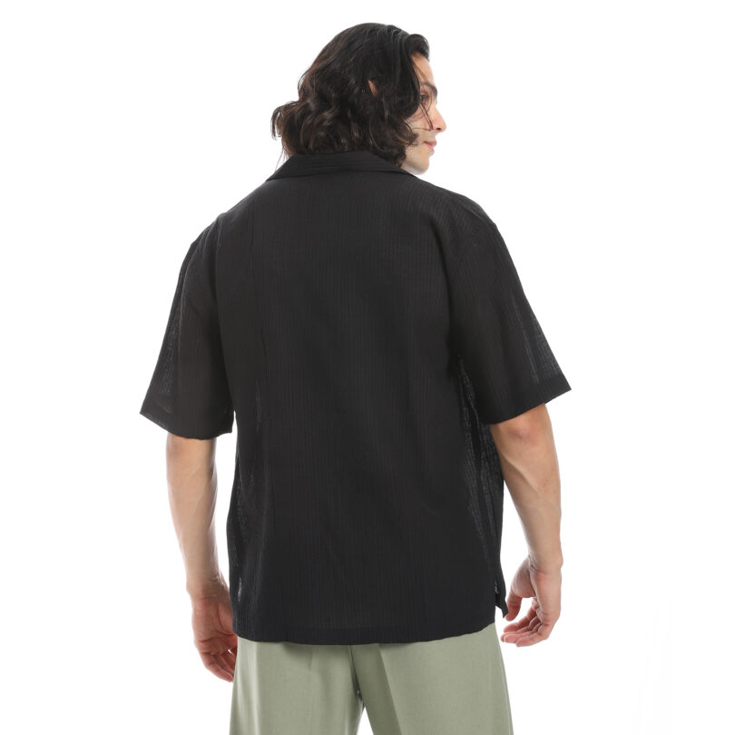 Half Sleeve Shirt  -Black - Image 4