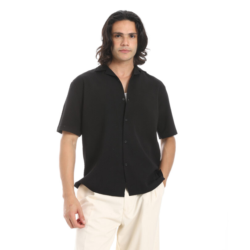 Half Sleeve Shirt -Black2 - Image 6
