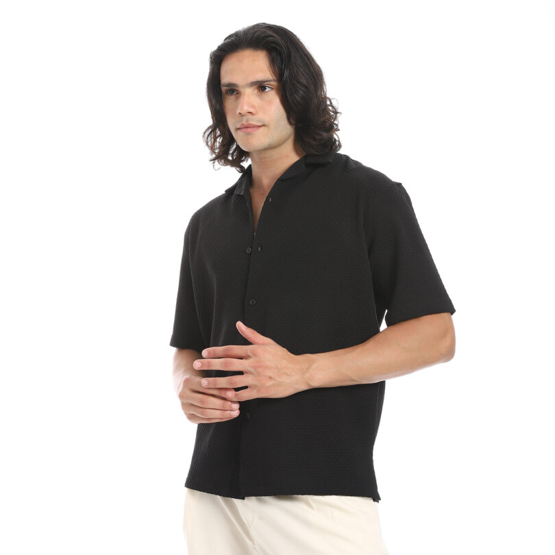 Half Sleeve Shirt -Black2 - Image 3