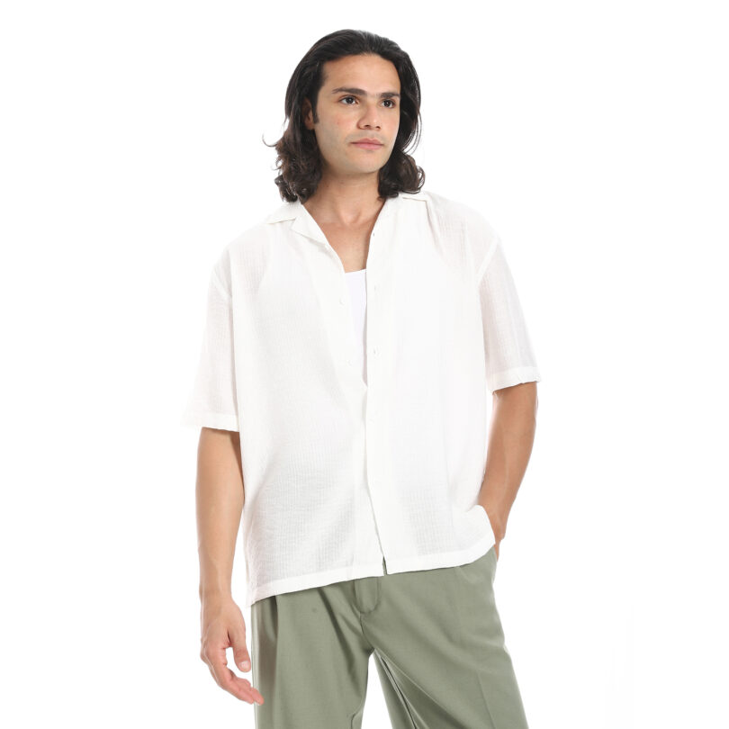 Half Sleeve Shirt  - White - Image 6