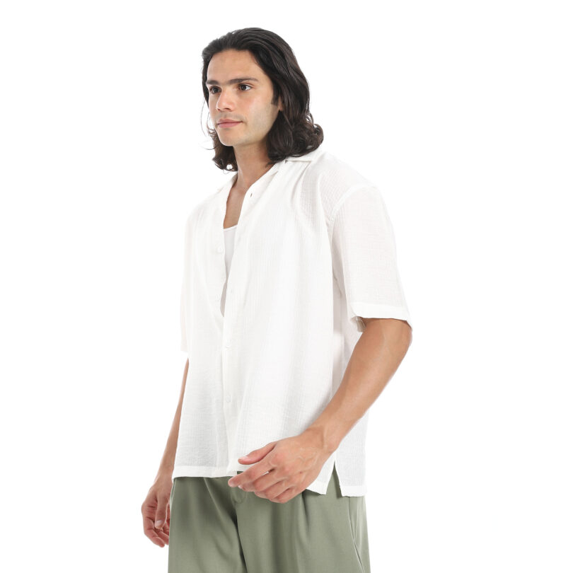 Half Sleeve Shirt  - White - Image 3