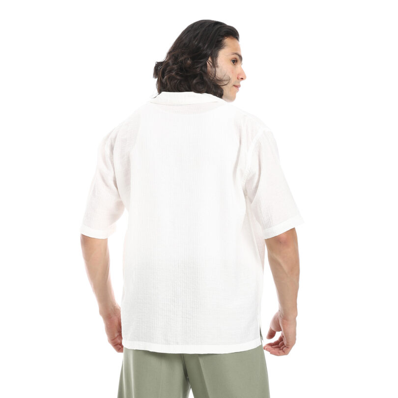 Half Sleeve Shirt  - White - Image 4