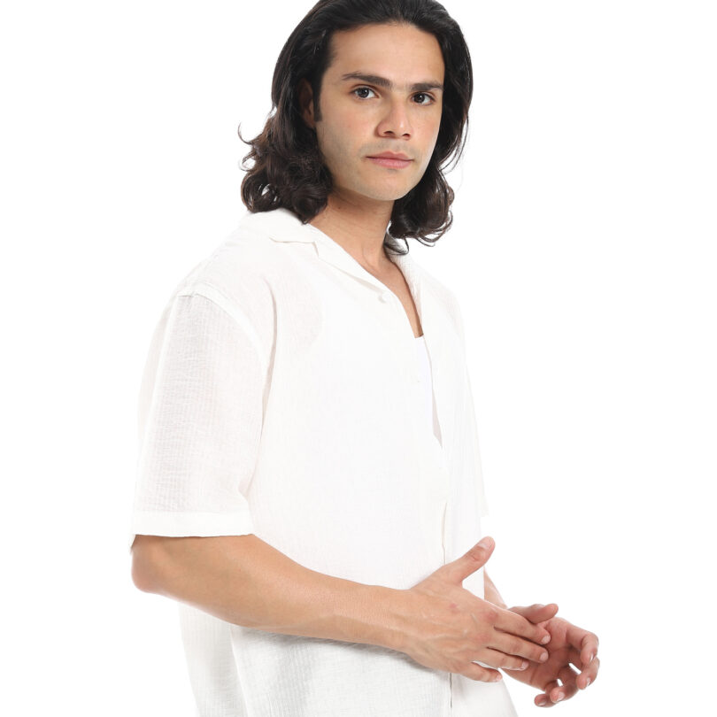 Half Sleeve Shirt  - White - Image 5