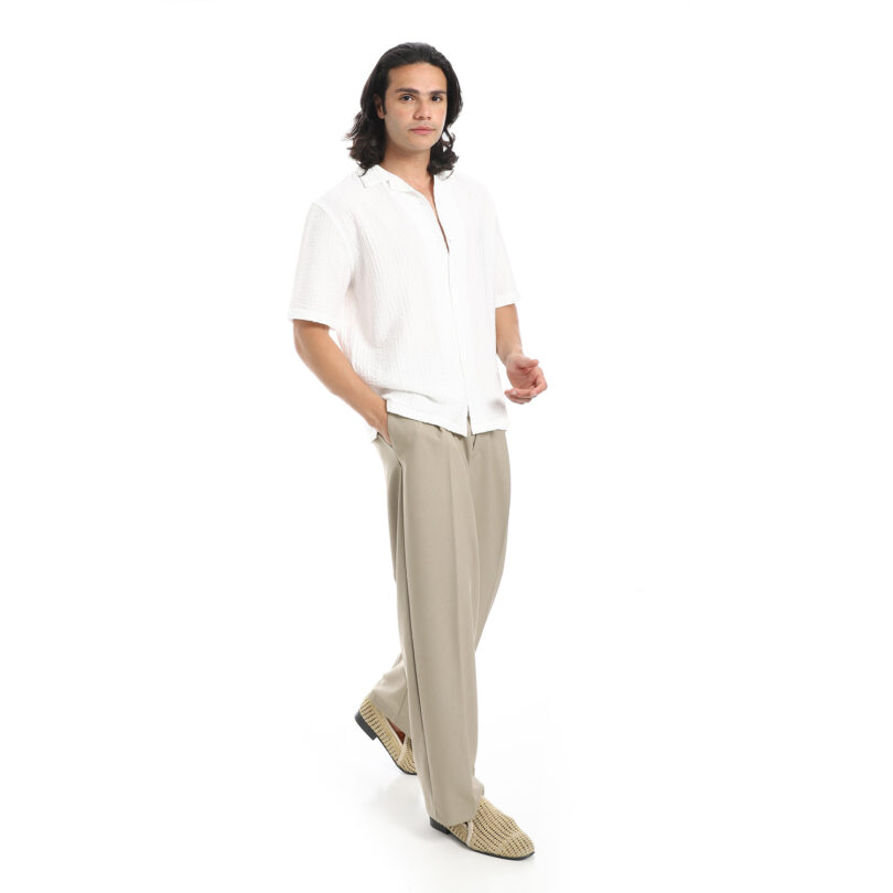 Smart Wide Leg Trousers - Cafe Pre-Order - Image 2