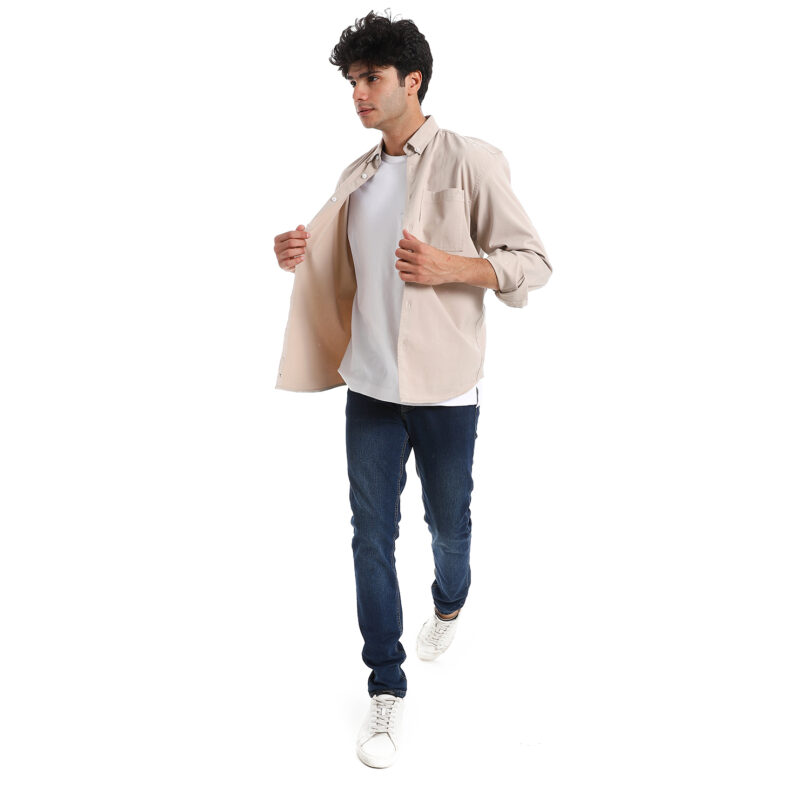Gabardine Shirt -Beige - Image 2