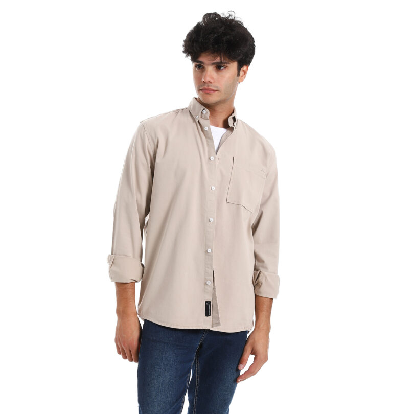 Gabardine Shirt -Beige